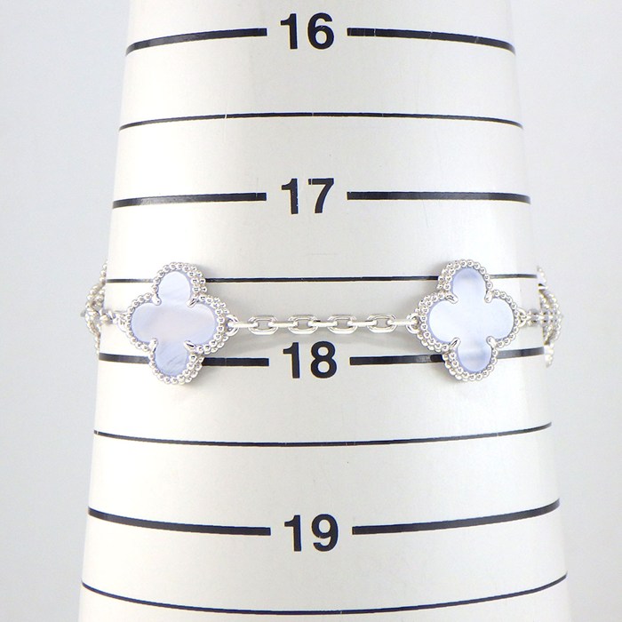 ヴァンクリーフ＆アーペル Van Cleef & Arpels ブレスレット ヴィンテージ アルハンブラ 5モチーフ VCARD34700 カルセドニー K18WG 【箱・保付き】 【中古】