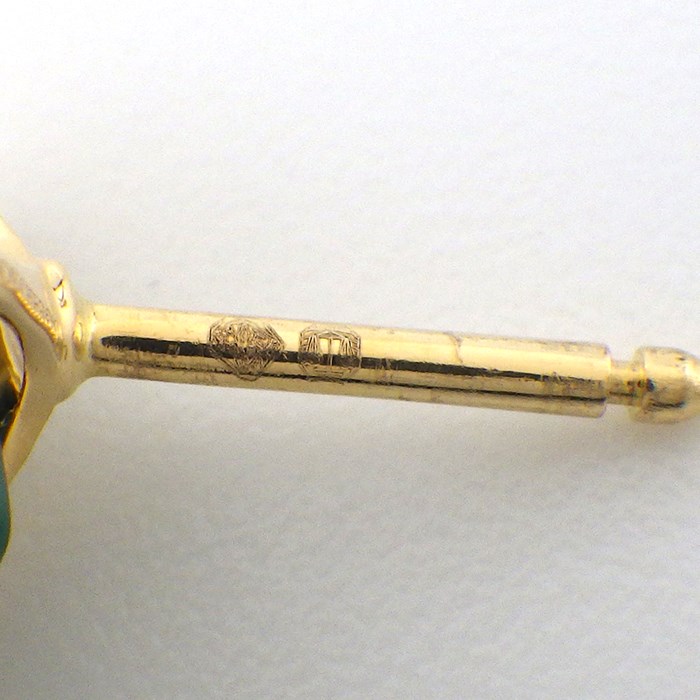ブシュロン BOUCHERON ピアス セルパンボエム スタッズ スモール JCO01284 ドロップモチーフ ペアシェイプ マラカイト 4.50ct K18YG 【中古】