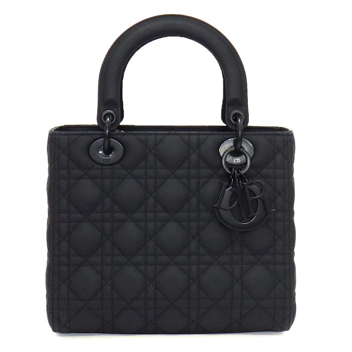 ディオール Dior ハンドバッグ ショルダーバッグ レディ ディオール ミディアム M0565SLOI ブラック カナージュ ウルトラマットカーフ (牛革) 【中古】