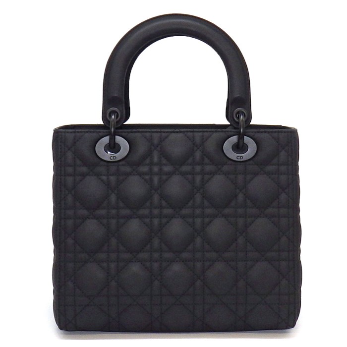 ディオール Dior ハンドバッグ ショルダーバッグ レディ ディオール ミディアム M0565SLOI ブラック カナージュ ウルトラマットカーフ (牛革) 【中古】