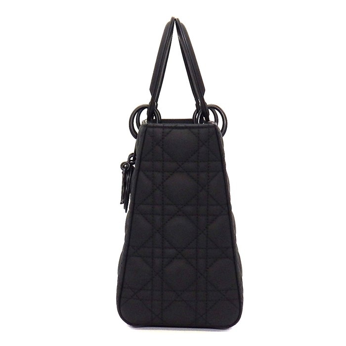 ディオール Dior ハンドバッグ ショルダーバッグ レディ ディオール ミディアム M0565SLOI ブラック カナージュ ウルトラマットカーフ (牛革) 【中古】
