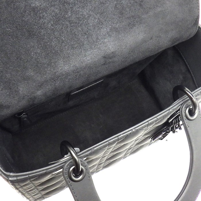 ディオール Dior ハンドバッグ ショルダーバッグ レディ ディオール ミディアム M0565SLOI ブラック カナージュ ウルトラマットカーフ (牛革) 【中古】
