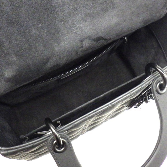 ディオール Dior ハンドバッグ ショルダーバッグ レディ ディオール ミディアム M0565SLOI ブラック カナージュ ウルトラマットカーフ (牛革) 【中古】
