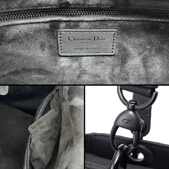ディオール Dior ハンドバッグ ショルダーバッグ レディ ディオール ミディアム M0565SLOI ブラック カナージュ ウルトラマットカーフ (牛革) 【中古】