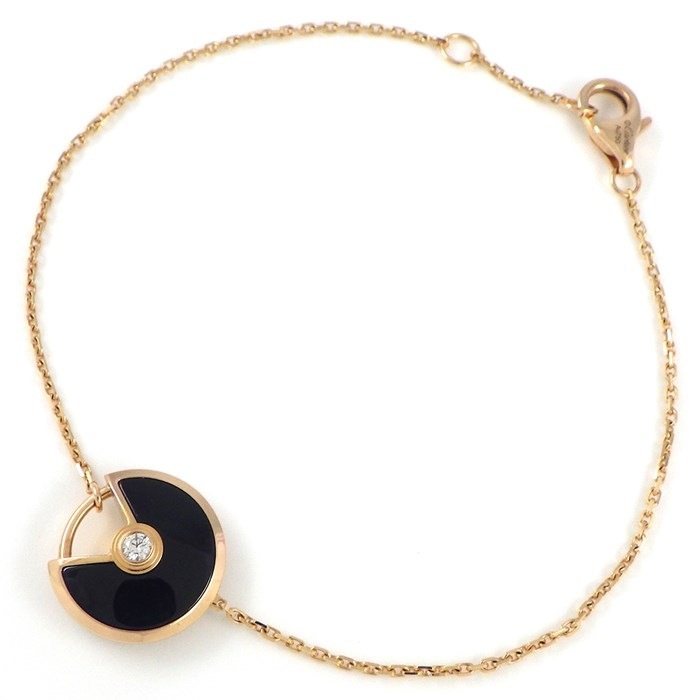 カルティエ Cartier ブレスレット アミュレット XS オニキス ダイヤモンド K18PG 【中古】