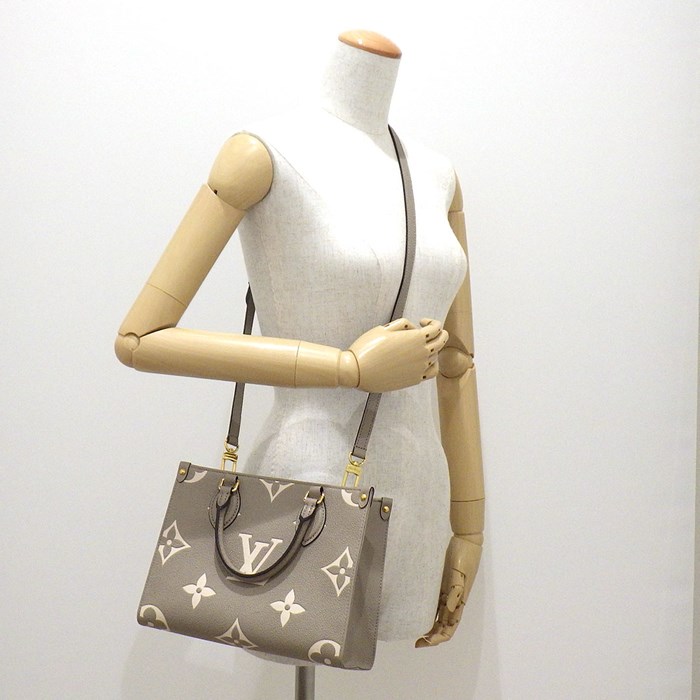 ルイ・ヴィトン Louis Vuitton ハンドバッグ オンザゴー PM M45779 トゥルトレール クレーム バイカラー モノグラム アンプラント ゴールド金具 【中古】