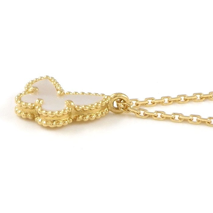 ヴァンクリーフ&アーペル Van Cleef & Arpels ネックレス スウィート アルハンブラ パピヨン VCARF69300 ホワイト シェル K18YG 【中古】