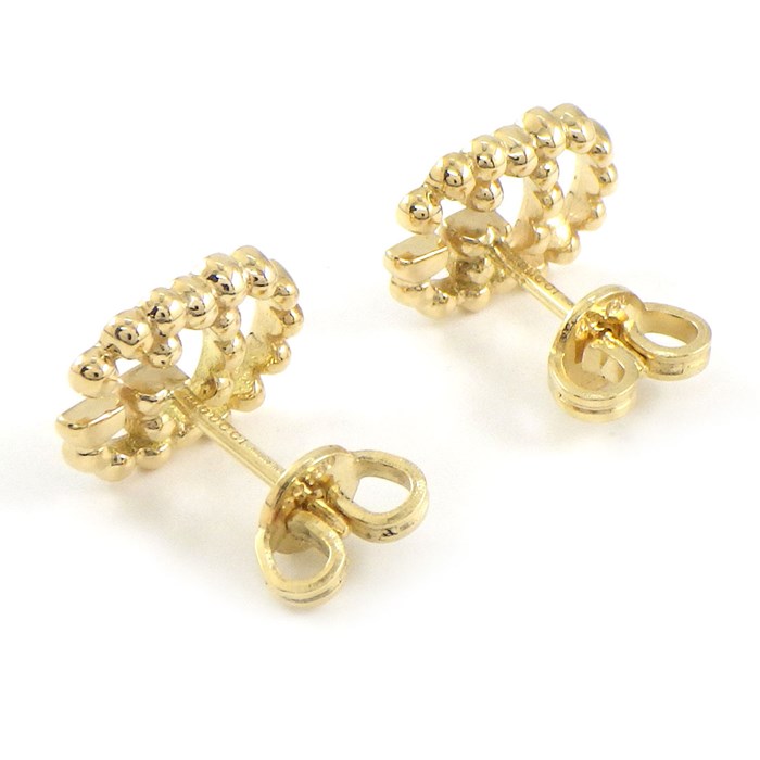 グッチ GUCCI ピアス ダブルG スタッズ 481677 J8500 8000 GGランニング ロゴ K18YG 【中古】