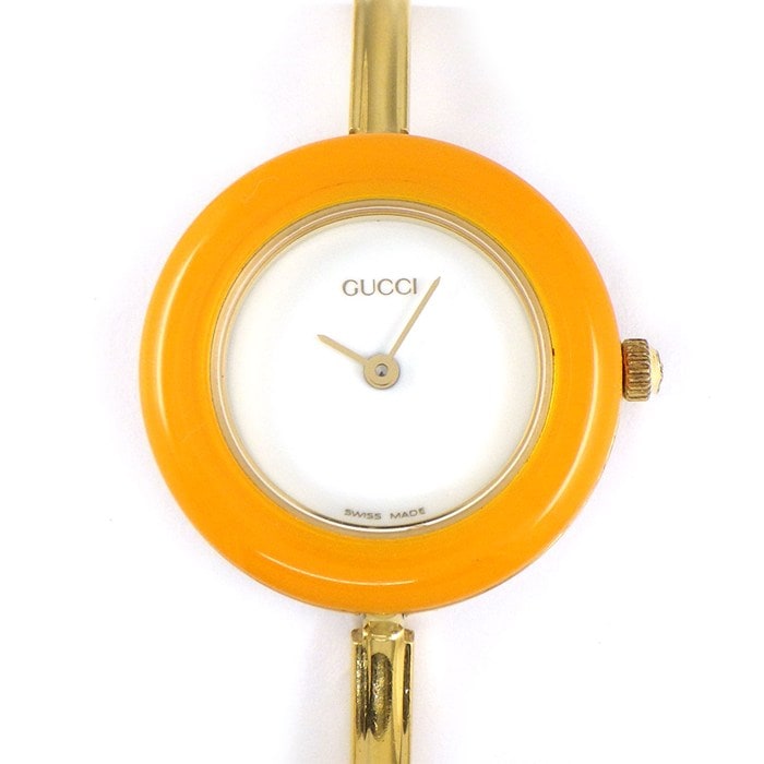 稼働品/GUCCI チェンジベゼル バングルウォッチ 11/12.2 GUCCI グッチ 11/12.2 チェンジベゼル バングルウォッチ GP QZの