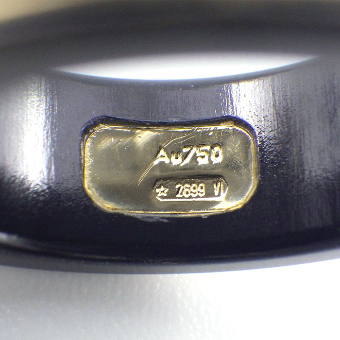 グッチ GUCCI リング アイコン マルチカラーストーン 527095 J8F77 8522 オンライン限定 プラネット ハチ スター インターロッキングG マルチカラー トパーズ ブラック シンセティック コランダム K18YG 10号 / #11 【中古】