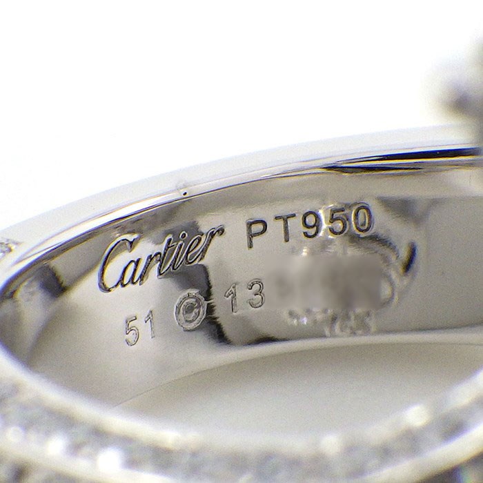 カルティエ Cartier リング プリムヴェール ヴィンテージ 廃盤品 コレクターズアイテム 激レア パヴェ 6ポイント ペアシェイプ ダイヤモンド 108ポイント ラウンドカット ダイヤモンド PT950 10.5号 / #51 【中古】