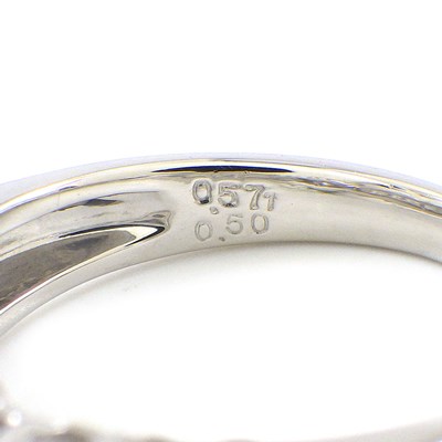【ダイヤモンド ダイヤモンド】 リング フラワーモチーフ パヴェ ダイヤモンド 計0.571ct ダイヤモンド 計0.50ct PT900 10.5号 【中古】