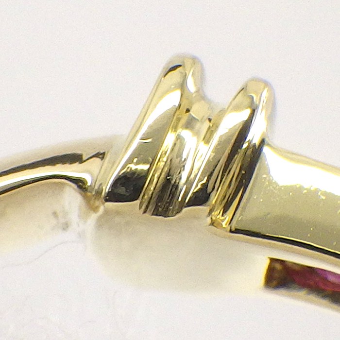 ティファニー Tiffany & Co. リング スタッキングバンド スクエアカット ルビー K18YG 10.5号 【中古】