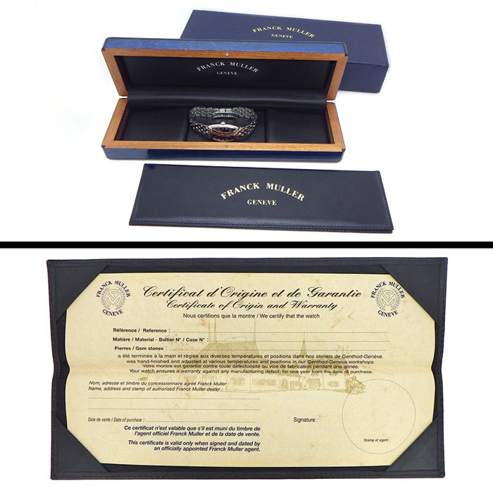 フランクミュラー FRANCK MULLER 腕時計 トノウカーベックス 1750S6J 日本限定モデル レッド ギョーシェ文字盤 スモールセコンド SS 手巻き 【中古】