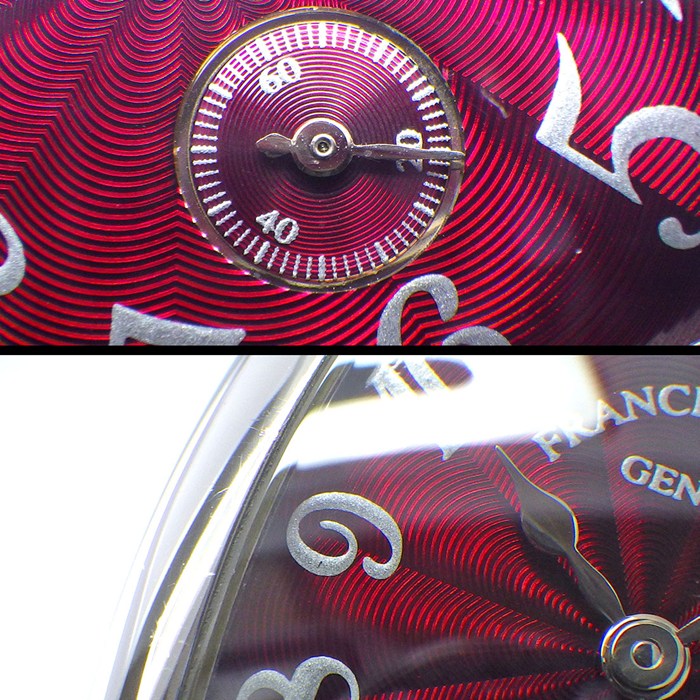 フランクミュラー FRANCK MULLER 腕時計 トノウカーベックス 1750S6J 日本限定モデル レッド ギョーシェ文字盤 スモールセコンド SS 手巻き 【中古】