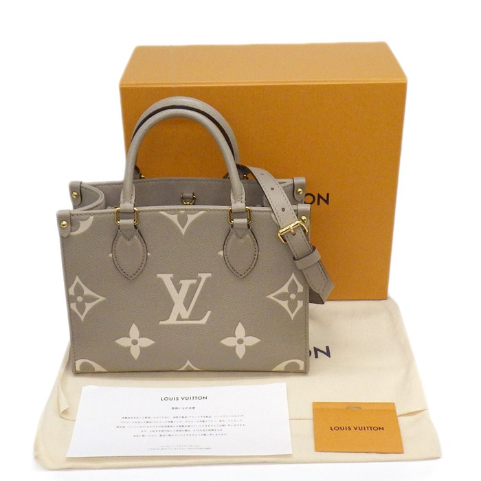 ルイ・ヴィトン LOUIS VUITTON トートバッグ オンザゴー PM M45779 トゥルトレール クレーム バイカラーモノグラムアンプラント 【中古】