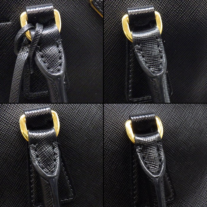 プラダ PRADA ハンドバッグ/ショルダーバッグ ガレリア スモール BN2316 ブラック サフィアーノルクスレザー ゴールド金具 【中古】