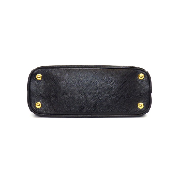 プラダ PRADA ハンドバッグ/ショルダーバッグ ガレリア スモール BN2316 ブラック サフィアーノルクスレザー ゴールド金具 【中古】