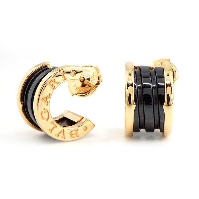 ブルガリ BVLGARI】ピアス B-zero1 ビーゼロワン K18PG ブラック 
