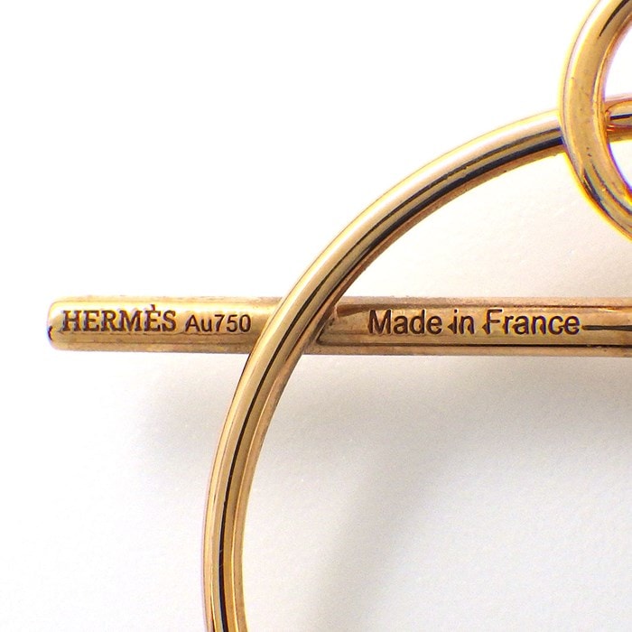 エルメス HERMES ピアス ループ PM シェーヌ ダンクル トグル K18PG 【中古】