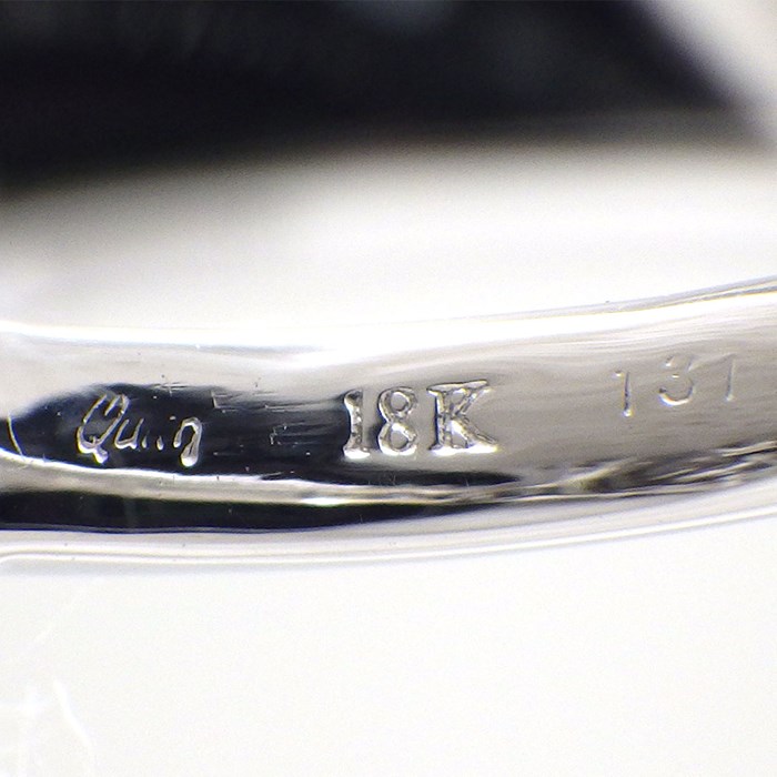 クイーン Queen リング ハートモチーフ パヴェ ダイヤモンド 1.31ct K18WG 8号 【中古】