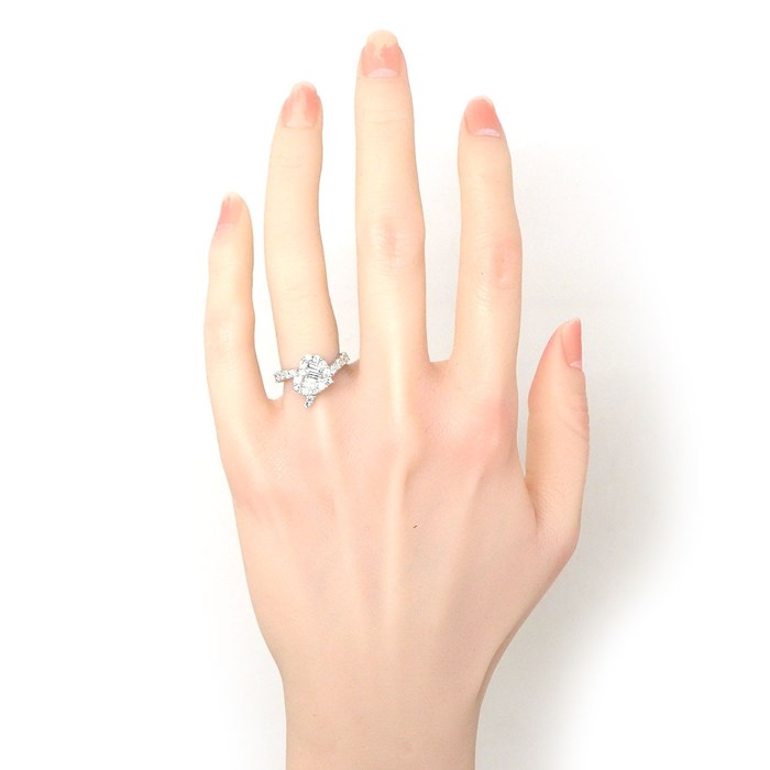 クイーン Queen リング ハートモチーフ パヴェ ダイヤモンド 1.31ct K18WG 8号 【中古】