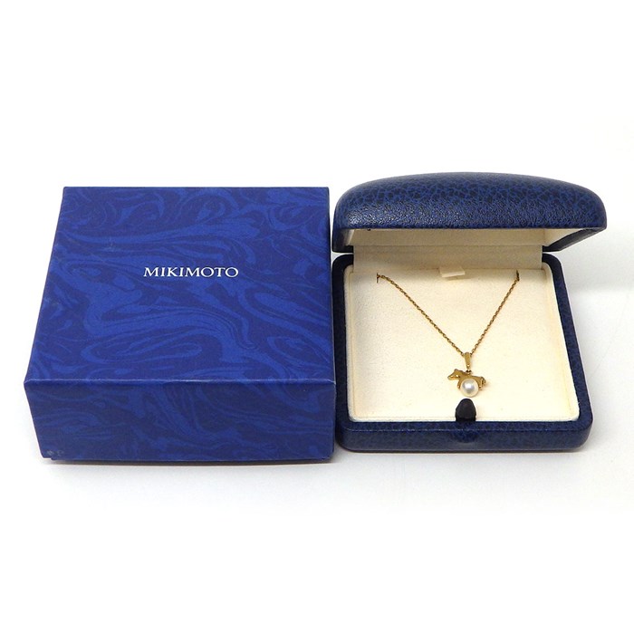 ミキモト MIKIMOTO ネックレス ホース 馬モチーフ パール 5mm珠 K18YG 【中古】