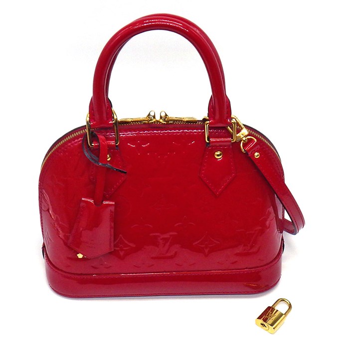 ルイ・ヴィトン Louis Vuitton ハンドバッグ ショルダーバッグ アルマ BB M91606 ポムダムール モノグラム ヴェルニ ゴールド金具 【中古】