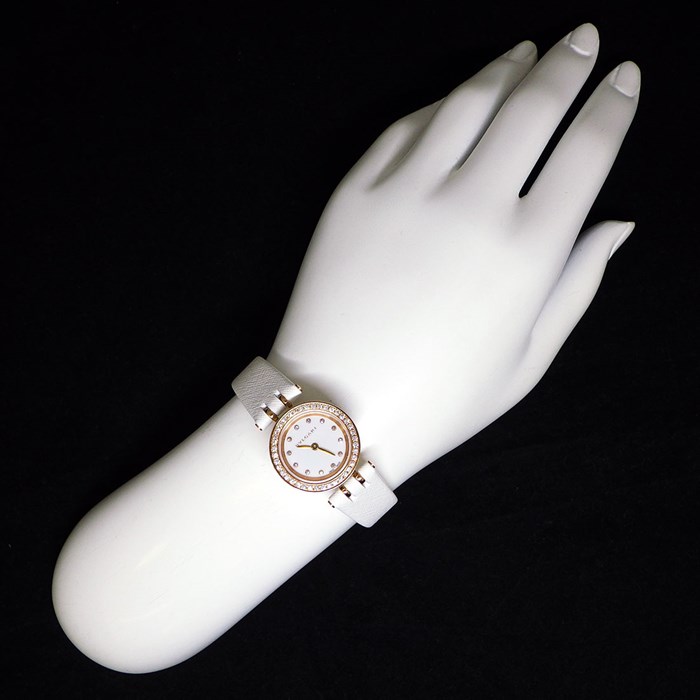 ブルガリ BVLGARI 腕時計 B-zero1 ビーゼロワン BZ23WSGDL/12/BZP23SG ダイヤベゼル 12ポイント ダイヤインデックス ホワイト文字盤 白 SS K18PG ホワイト レザーベルト クオーツアナログ 【中古】