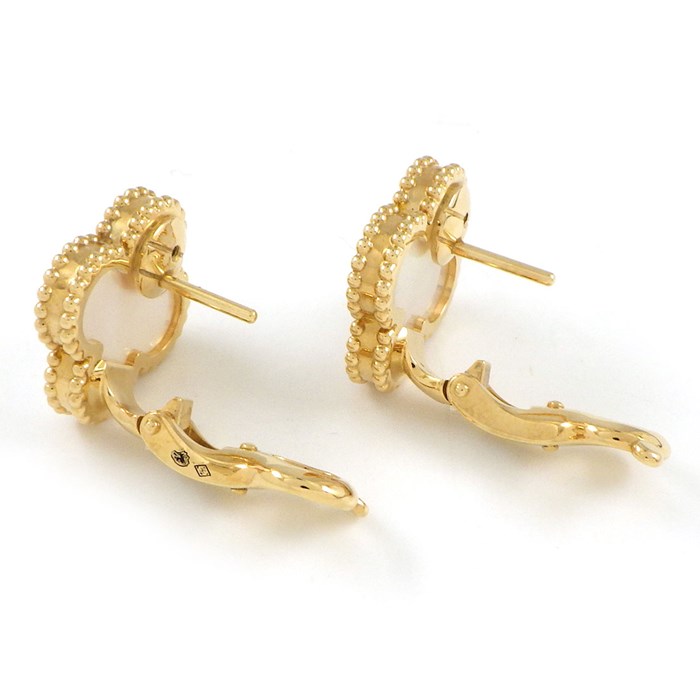 ヴァンクリーフ&アーペル Van Cleef & Arpels ピアス ヴィンテージ アルハンブラ VCARA44100 ホワイト シェル K18YG 【箱・保付き】 【中古】