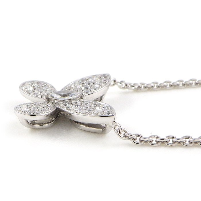 グラフ Graff GRAFF ネックレス パヴェ バタフライ ミニ RGP550 1ポイント マーキスカット ダイヤモンド 48ポイント ラウンドカット ダイヤモンド 計0.55ct K18WG 【箱・保付き】 【中古】