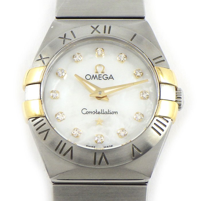オメガ OMEGA 腕時計 コンステレーション 123.20.24.60.55.006 12ポイント ダイヤインデックス ホワイトシェル文字盤 白 K18YG SS クオーツアナログ 【箱・保付き】 【中古】