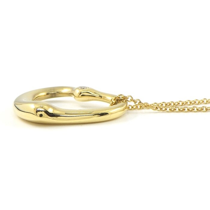 ティファニー Tiffany & Co. ネックレス オープン ハート 22mm幅 2ポイント ダイヤモンド K18YG 【中古】