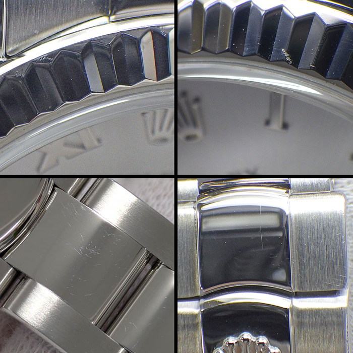 ロレックス Rolex 腕時計 デイトジャスト 178274 G番 2010年製 ルーレット刻印 ローマンインデックス シルバー文字盤 フルーテッドベゼル オイスターブレス K18WG SS 自動巻き 【中古】