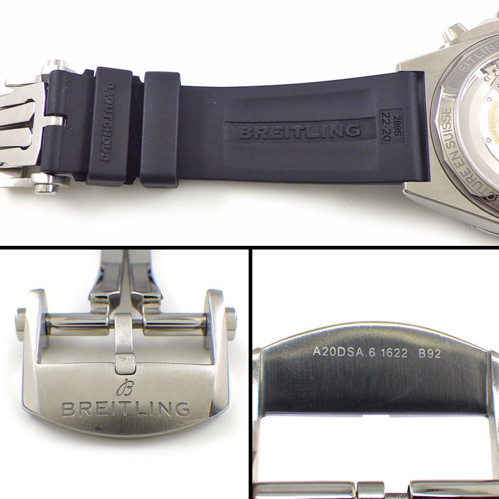 ブライトリング Breitling 腕時計 クロノマット B01 42 PB0134 アイスブルーサンレイ文字盤 カレンダー クロノグラフ スモールセコンド 裏スケ 逆回転防止ベゼル タキメーター SS プラチナ ブラック ラバーベルト 黒 自動巻き 【中古】