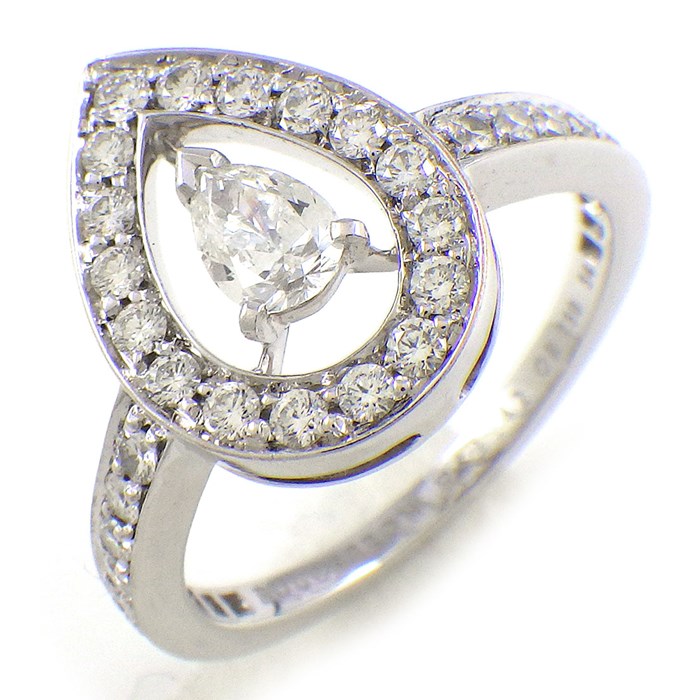 ブシュロン BOUCHERON リング デンジャラス ビューティー アバ パヴェ ダイヤモンド 1ポイント ペアシェイプ ダイヤモンド 0.25ct K18WG 12号 / #54 【中古】