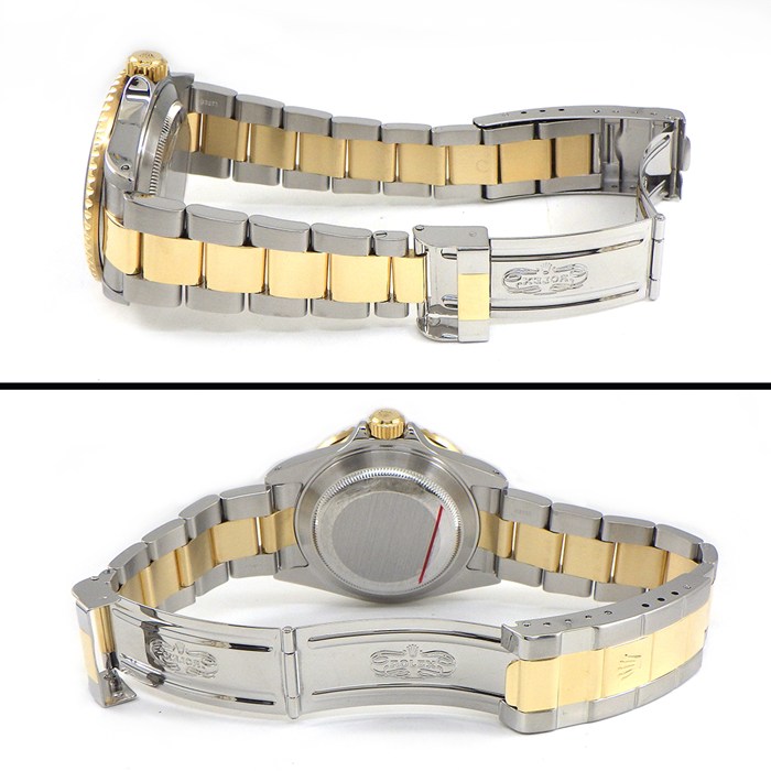 ロレックス Rolex 腕時計 サブマリーナー デイト 16613 P番 2000年製 デイト 夜光インデックス 夜光針 回転ベゼル サンレイ ブルー文字盤 K18YG SS 自動巻き 【OH済み】 【箱・保付き】 【中古】