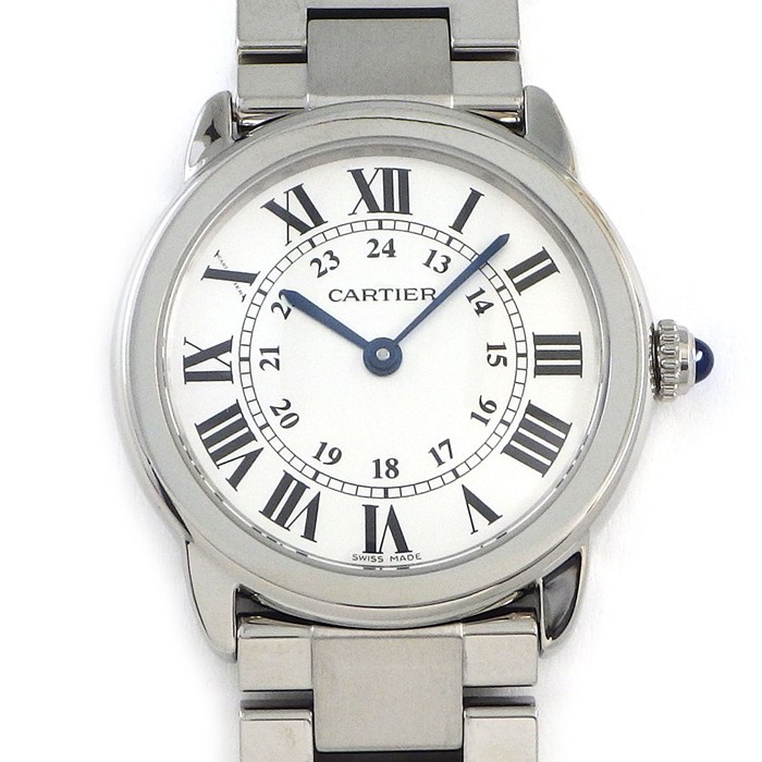カルティエ Cartier 腕時計 ロンドソロ SM W6701004 シルバー文字盤 ローマンインデックス SS クオーツアナログ 【中古】