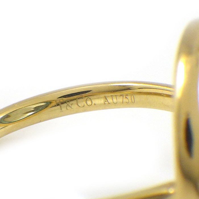 ティファニー Tiffany & Co. リング オリーブ リーフ オーバル カボションカット ブルー トパーズ K18YG 6.5号 【中古】