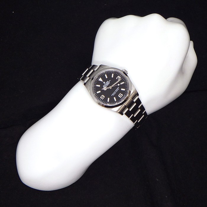 ロレックス Rolex 腕時計 エクスプローラー36 124270 ルーレット刻印 ブラック文字盤 夜光インデックス 夜光針 SS 自動巻き 【箱・保付き】 【中古】