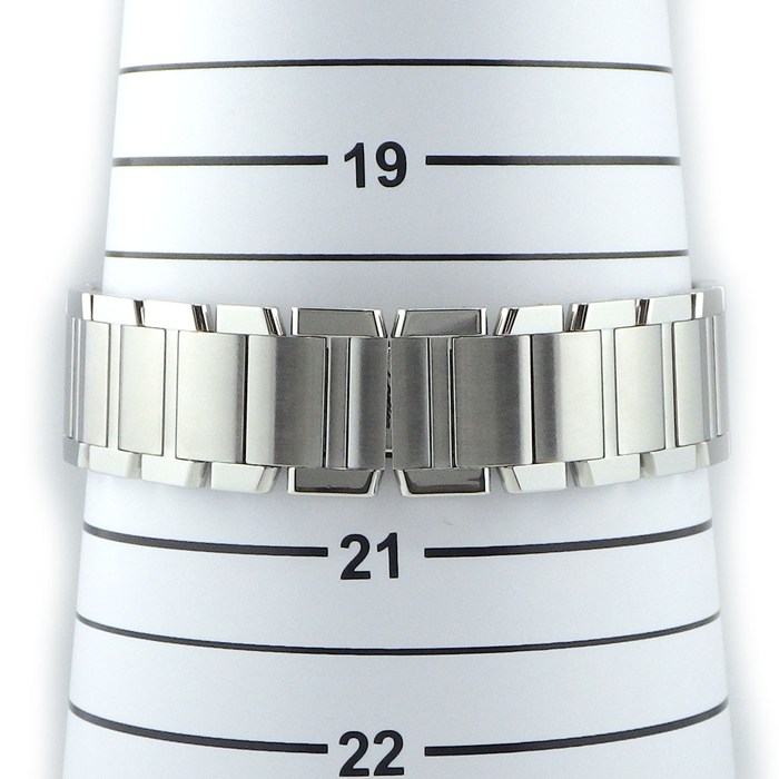カルティエ Cartier 腕時計 タンクフランセーズ クロノリフレックス W51024Q3 レクタンギュラー ホワイト文字盤 ローマンインデックス デイト クロノグラフ スモールセコンド SS クオーツアナログ 【中古】