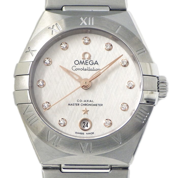 オメガ OMEGA 腕時計 コンステレーション マンハッタン 131.10.29.20.52.001 11ポイント ダイヤインデックス シルバー文字盤 デイト 裏スケ クロノメーター SS 自動巻き 【箱・保付き】 【中古】