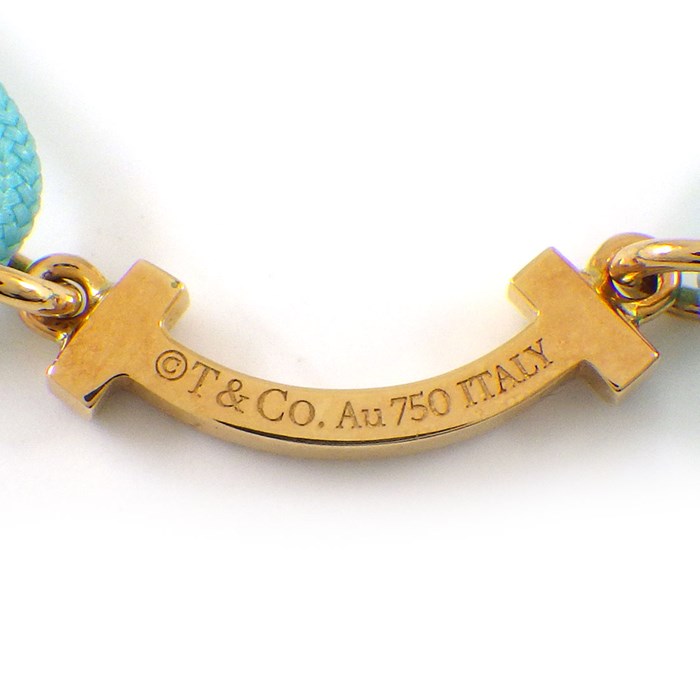 ティファニー Tiffany & Co. ブレスレット T スマイル ミニ マイクロ チャリティ 75081421 REPREVE Our Ocean ダイヤモンド 計0.04ct K18YG ティファニーブルー コード 【中古】