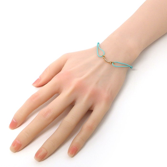 ティファニー Tiffany & Co. ブレスレット T スマイル ミニ マイクロ チャリティ 75081421 REPREVE Our Ocean ダイヤモンド 計0.04ct K18YG ティファニーブルー コード 【中古】