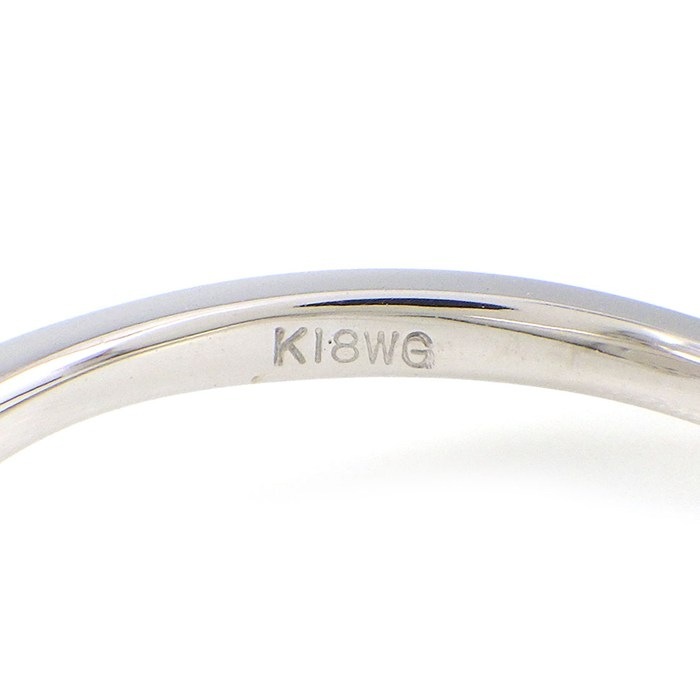 【ダイヤモンド】 リング バラモチーフ パヴェ ダイヤモンド 計0.42ct K18WG 10号 【中古】