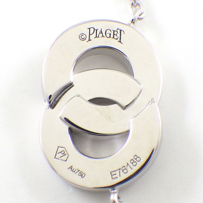 ピアジェ PIAGET ネックレス フラットポセション ロゴ ラウンド サークル ダイヤモンド K18WG 【中古】