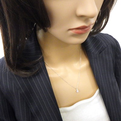 【ピンクダイヤモンド ダイヤモンド】 ネックレス スタ フラワー モチーフ ナチュラルカラー 天然ピンク ダイヤモンド 0.03ct ダイヤモンド 計0.10ct K18WG 【中古】