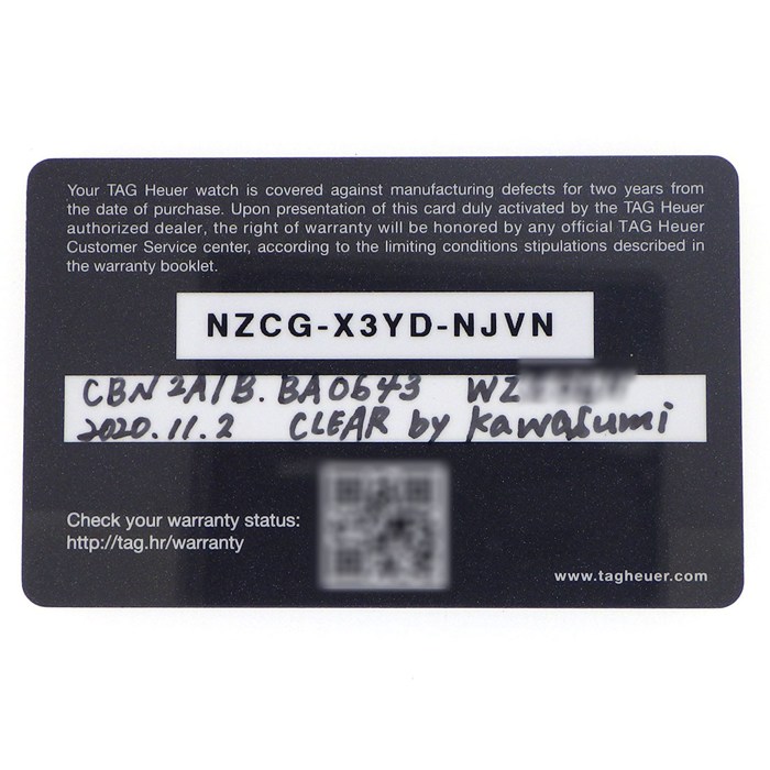 タグ・ホイヤー TAG Heuer 腕時計 カレラ キャリバーホイヤー02 スポーツクロノ CBN2A1B.BA0643 ブラック文字盤 デイト クロノグラフ 夜光針・インデックス スモールセコンド 裏スケ SS 自動巻き 【箱・保付き】 【中古】