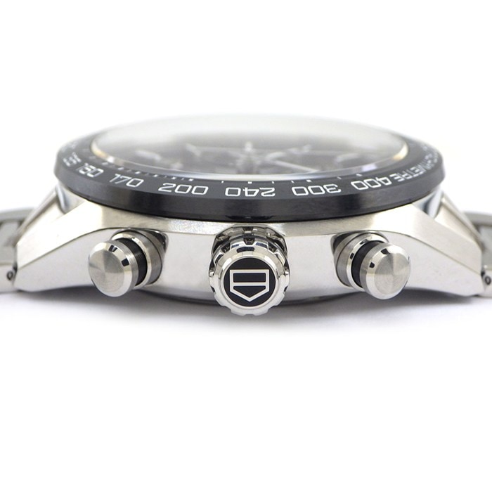 タグ・ホイヤー TAG Heuer 腕時計 カレラ キャリバーホイヤー02 スポーツクロノ CBN2A1B.BA0643 ブラック文字盤 デイト クロノグラフ 夜光針・インデックス スモールセコンド 裏スケ SS 自動巻き 【箱・保付き】 【中古】