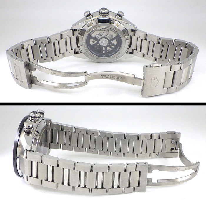 タグ・ホイヤー TAG Heuer 腕時計 カレラ キャリバーホイヤー02 スポーツクロノ CBN2A1B.BA0643 ブラック文字盤 デイト クロノグラフ 夜光針・インデックス スモールセコンド 裏スケ SS 自動巻き 【箱・保付き】 【中古】